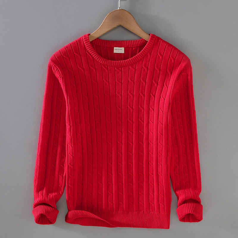 Langarm-Strickpullover aus Baumwolle