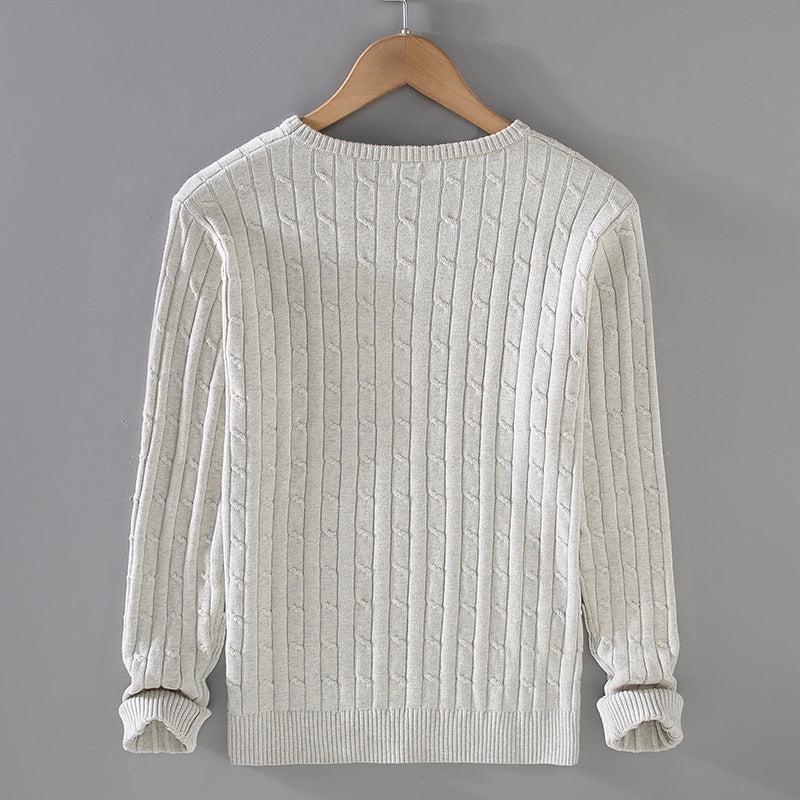 Langarm-Strickpullover aus Baumwolle