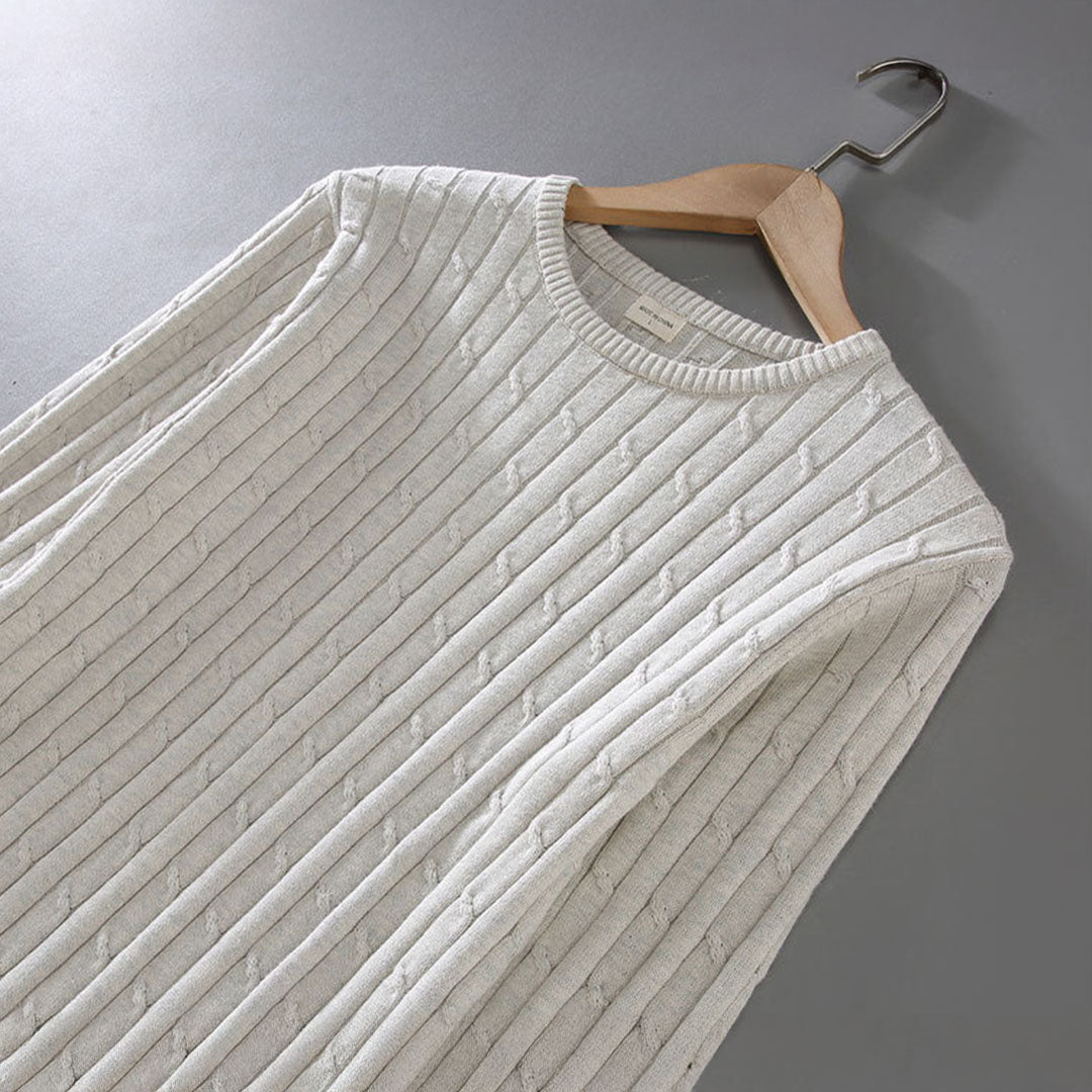Langarm-Strickpullover aus Baumwolle