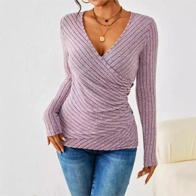 Langarm-Wickelbluse für Damen