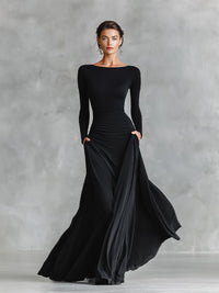 Langärmeliges Damen-Maxikleid
