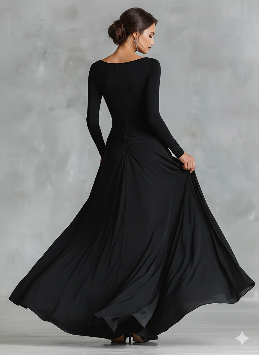Langärmeliges Damen-Maxikleid
