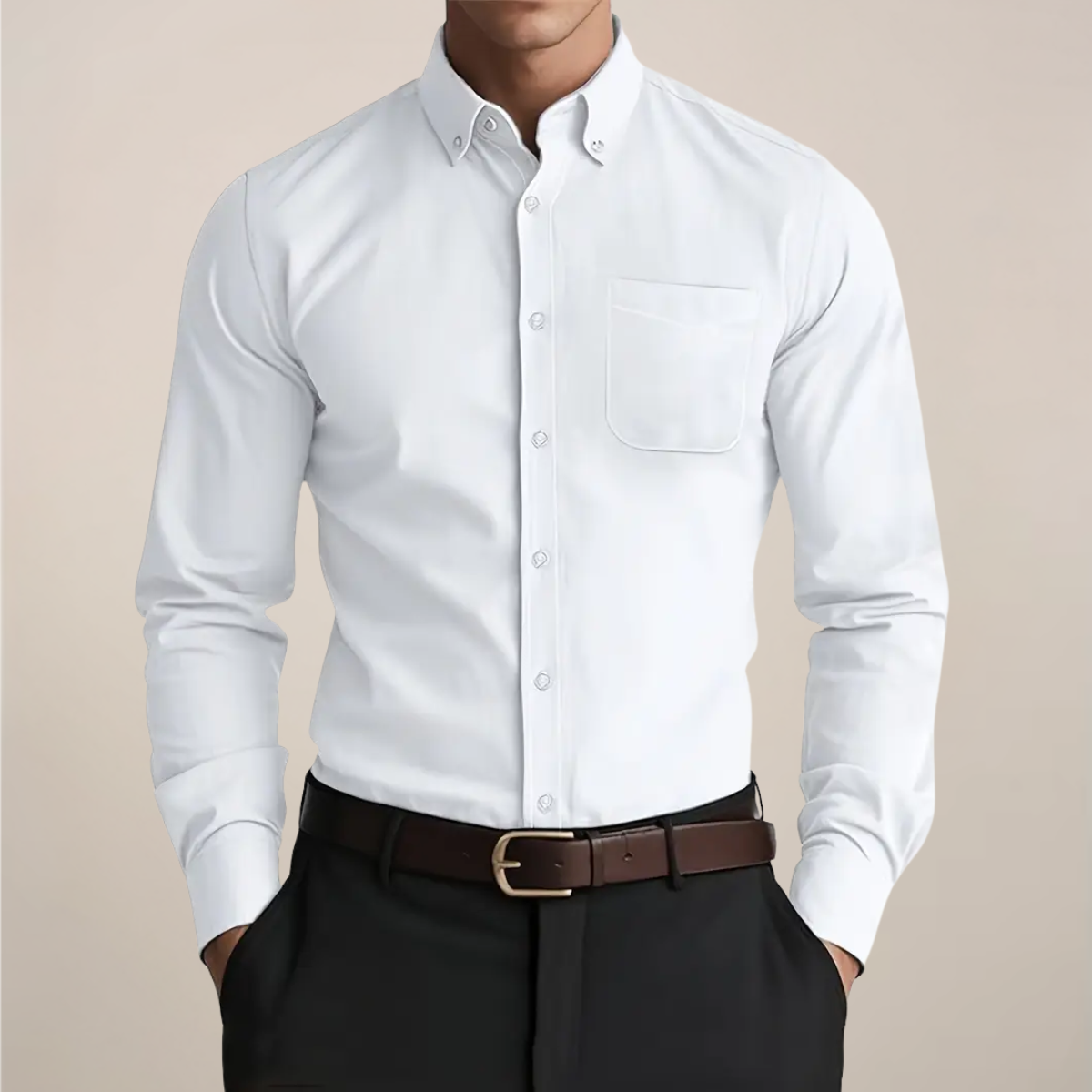 Langärmliges Button-down-Hemd für Herren