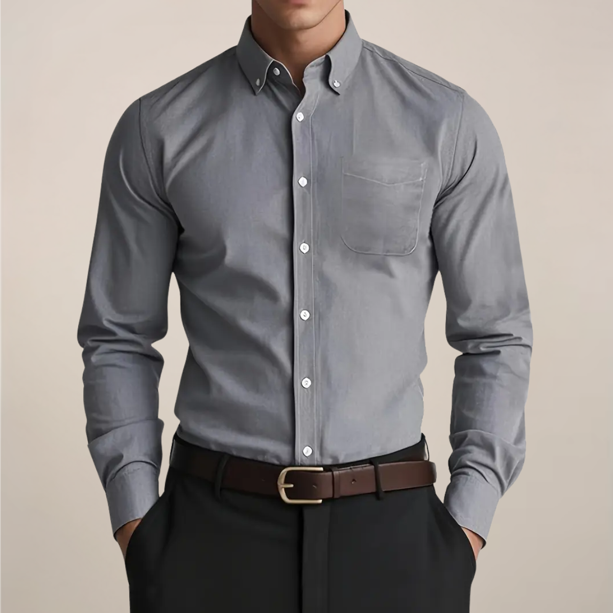 Langärmliges Button-down-Hemd für Herren