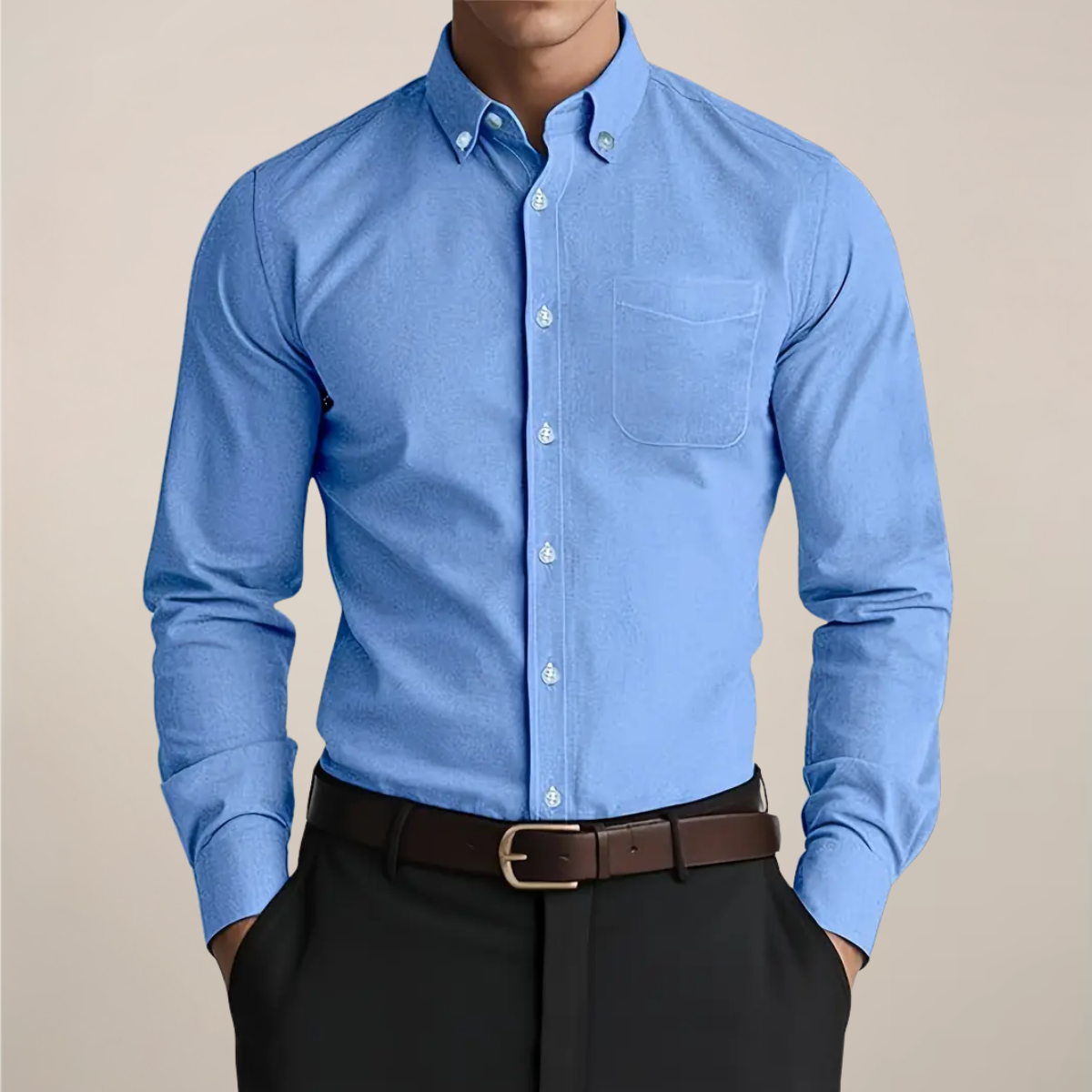 Langärmliges Button-down-Hemd für Herren