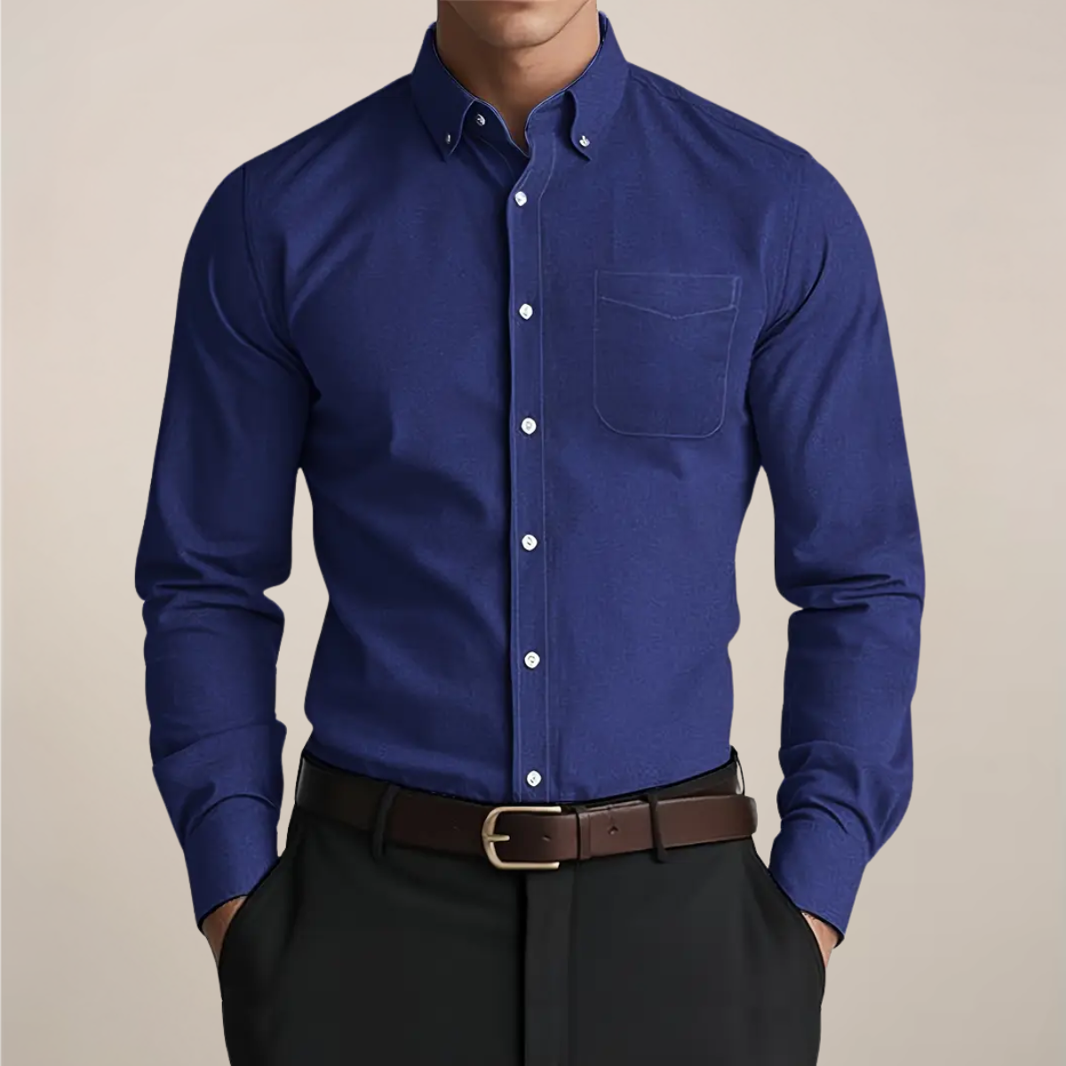 Langärmliges Button-down-Hemd für Herren