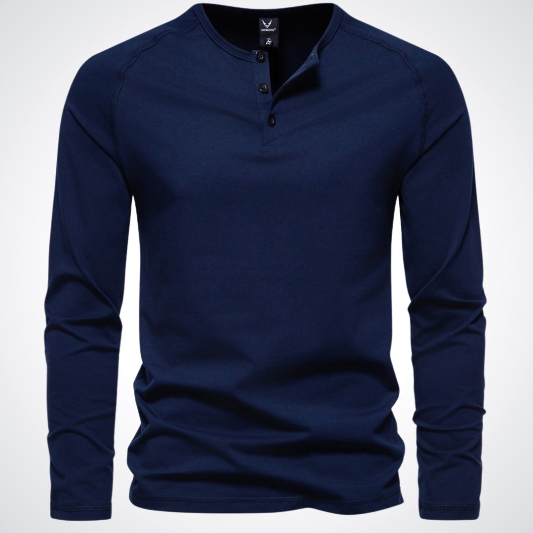 Langärmliges Henley-Shirt für Herren