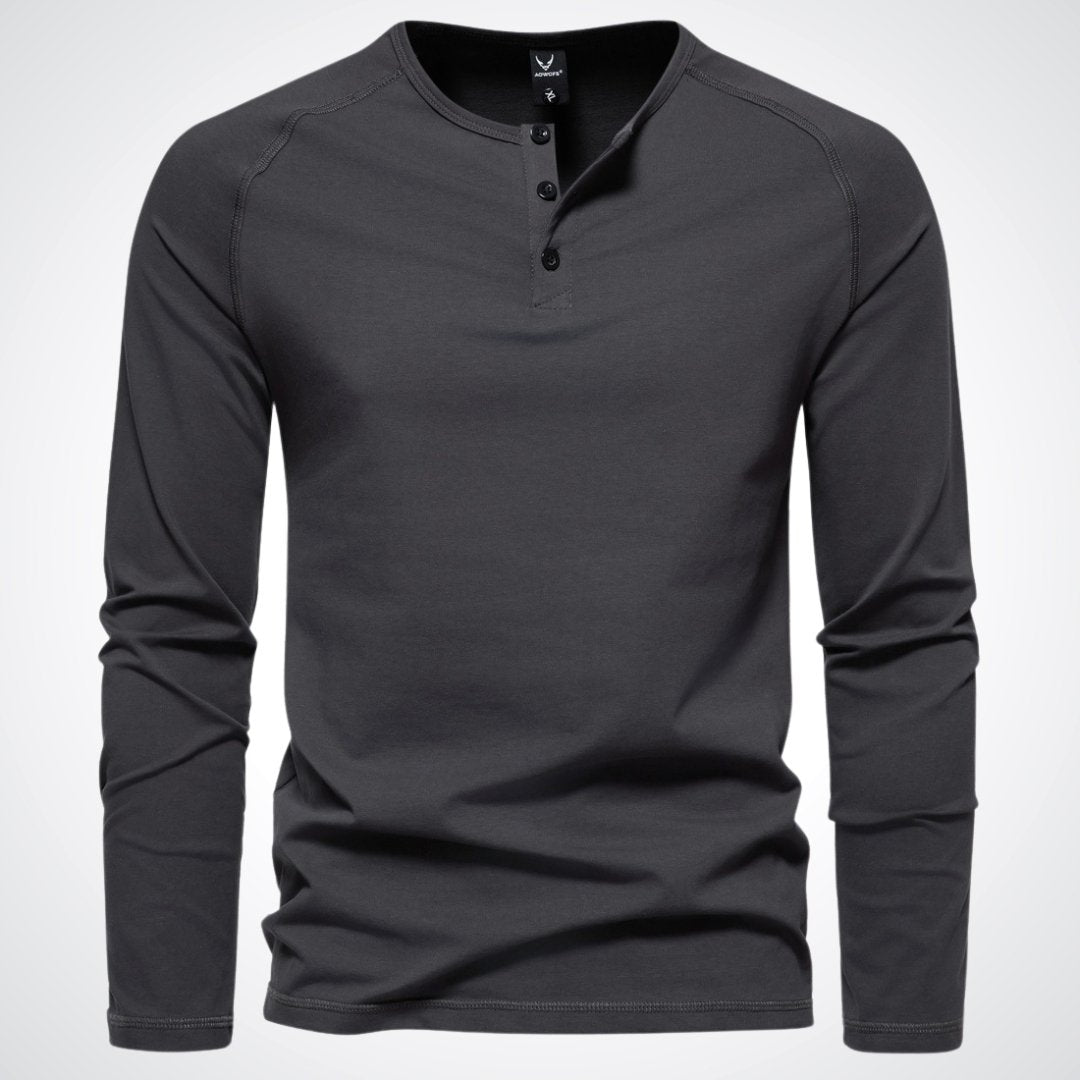Langärmliges Henley-Shirt für Herren