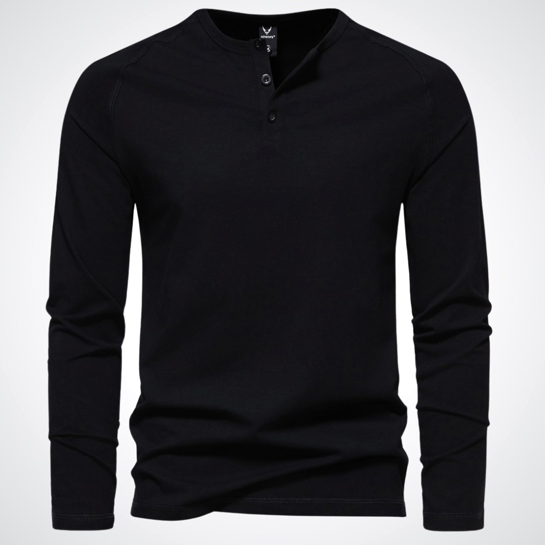 Langärmliges Henley-Shirt für Herren
