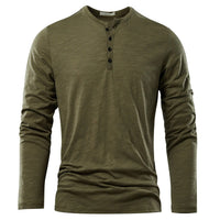 Langärmliges Herren-T-Shirt mit Henley-Ausschnitt