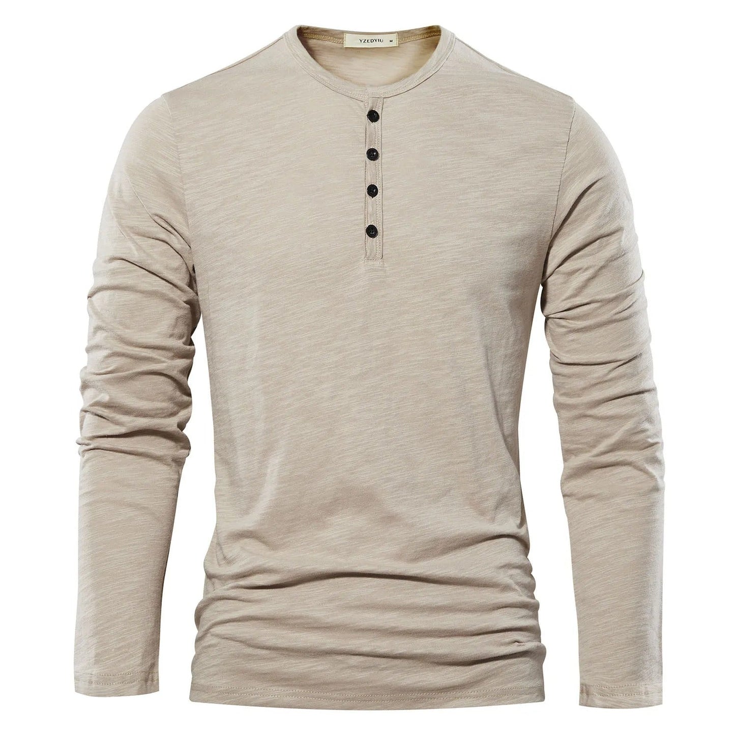 Langärmliges Herren-T-Shirt mit Henley-Ausschnitt