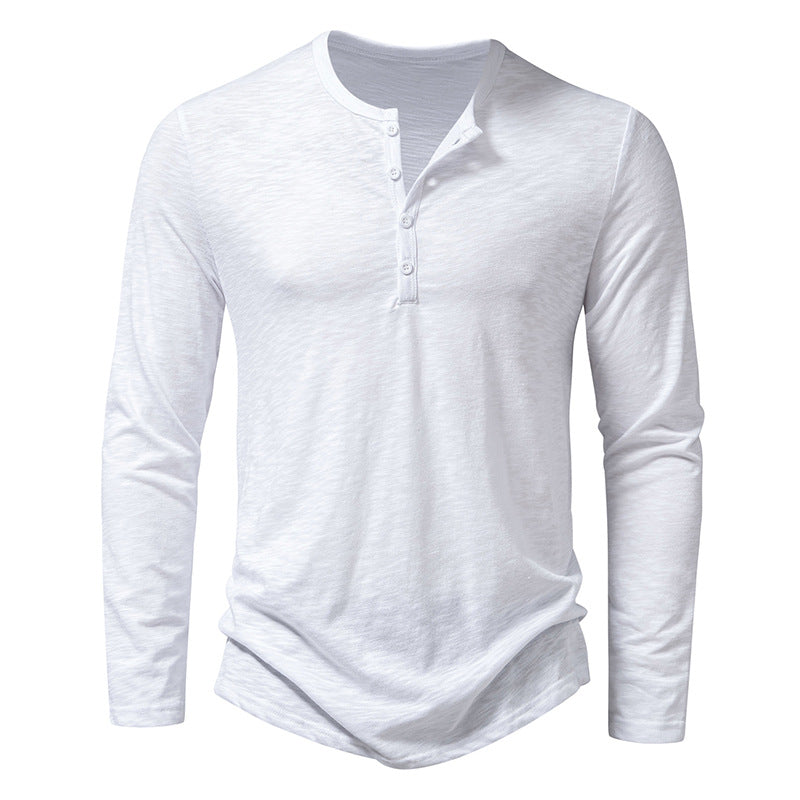 Langärmliges Herren-T-Shirt mit Henley-Ausschnitt