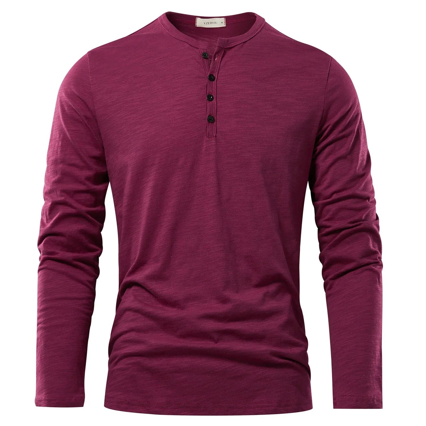 Langärmliges Herren-T-Shirt mit Henley-Ausschnitt