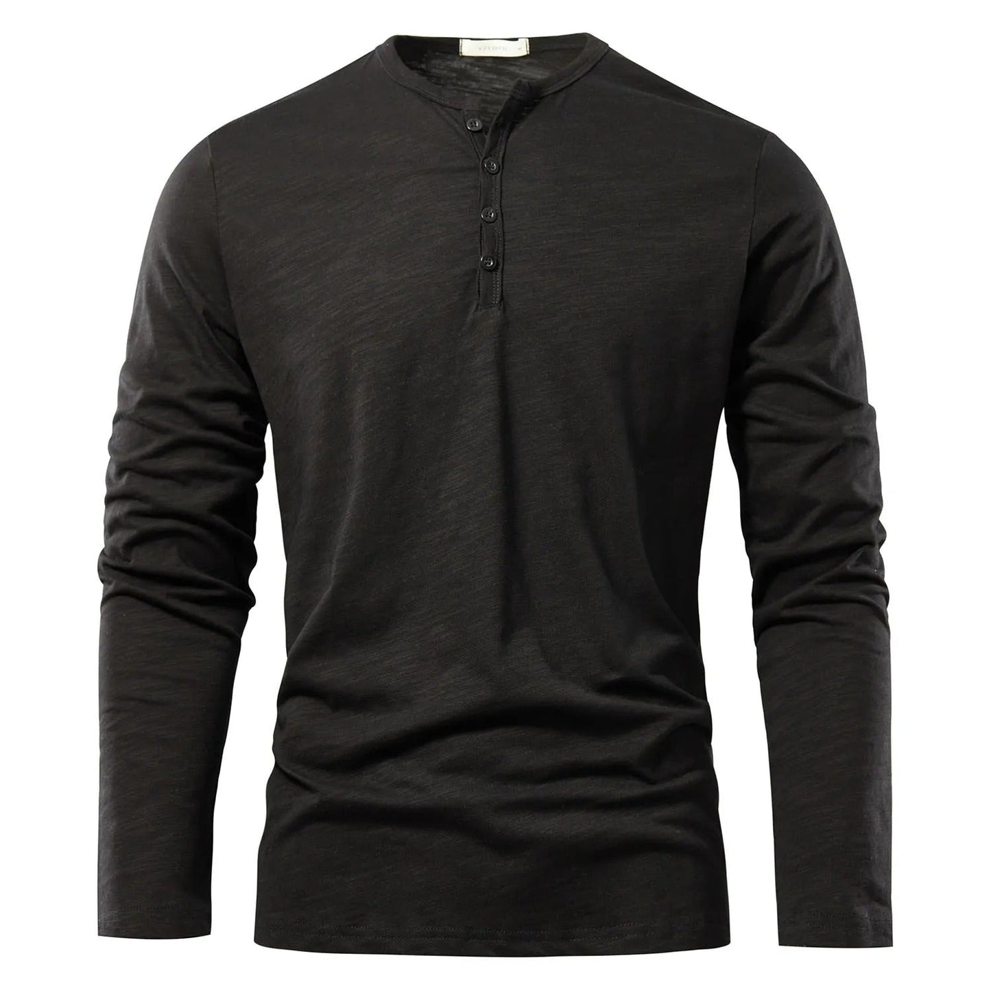 Langärmliges Herren-T-Shirt mit Henley-Ausschnitt