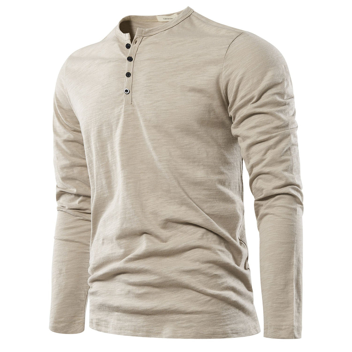 Langärmliges Herren-T-Shirt mit Henley-Ausschnitt