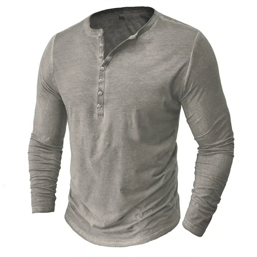 Langärmliges Herrenshirt mit Knöpfen