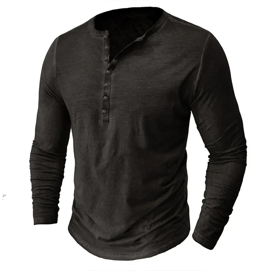 Langärmliges Herrenshirt mit Knöpfen