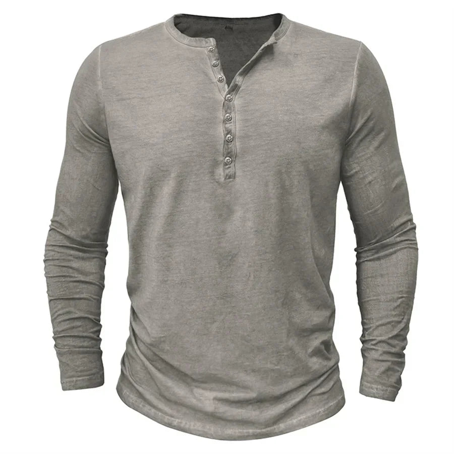 Langärmliges Herrenshirt mit Knöpfen