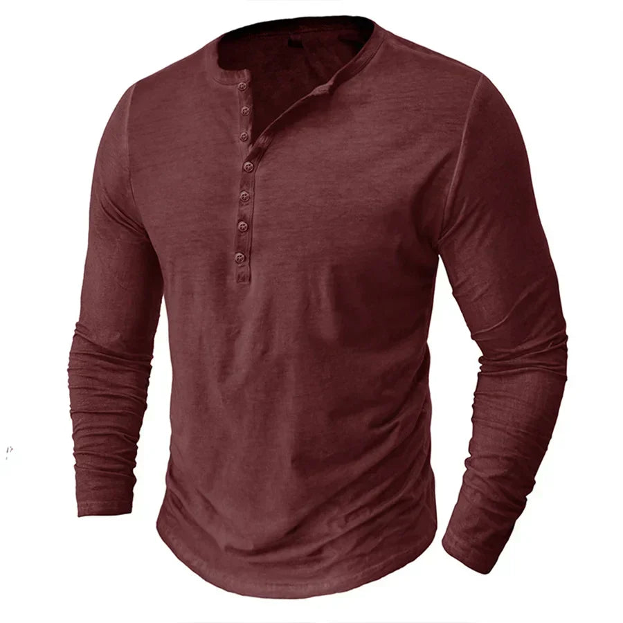 Langärmliges Herrenshirt mit Knöpfen