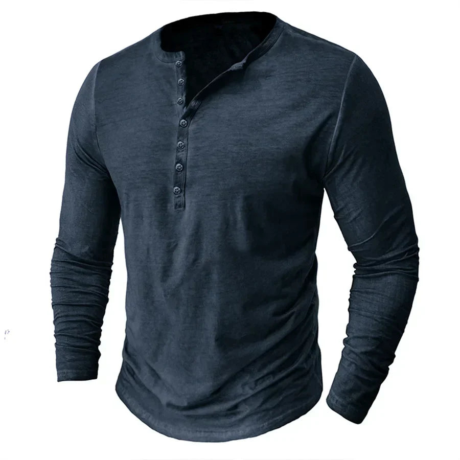 Langärmliges Herrenshirt mit Knöpfen