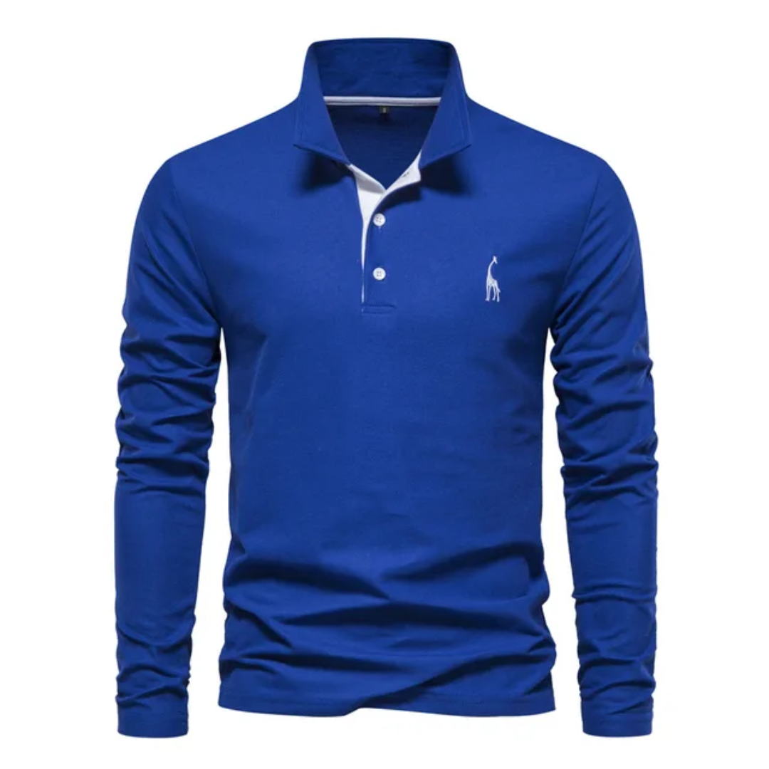 Langärmliges Slim-Fit-Poloshirt für Herren