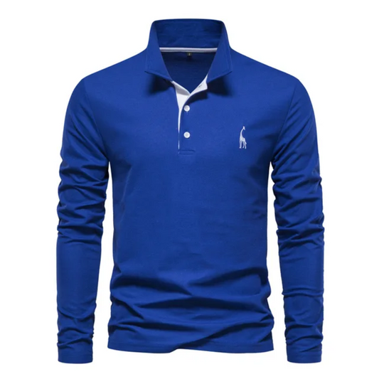 Langärmliges Slim-Fit-Poloshirt für Herren