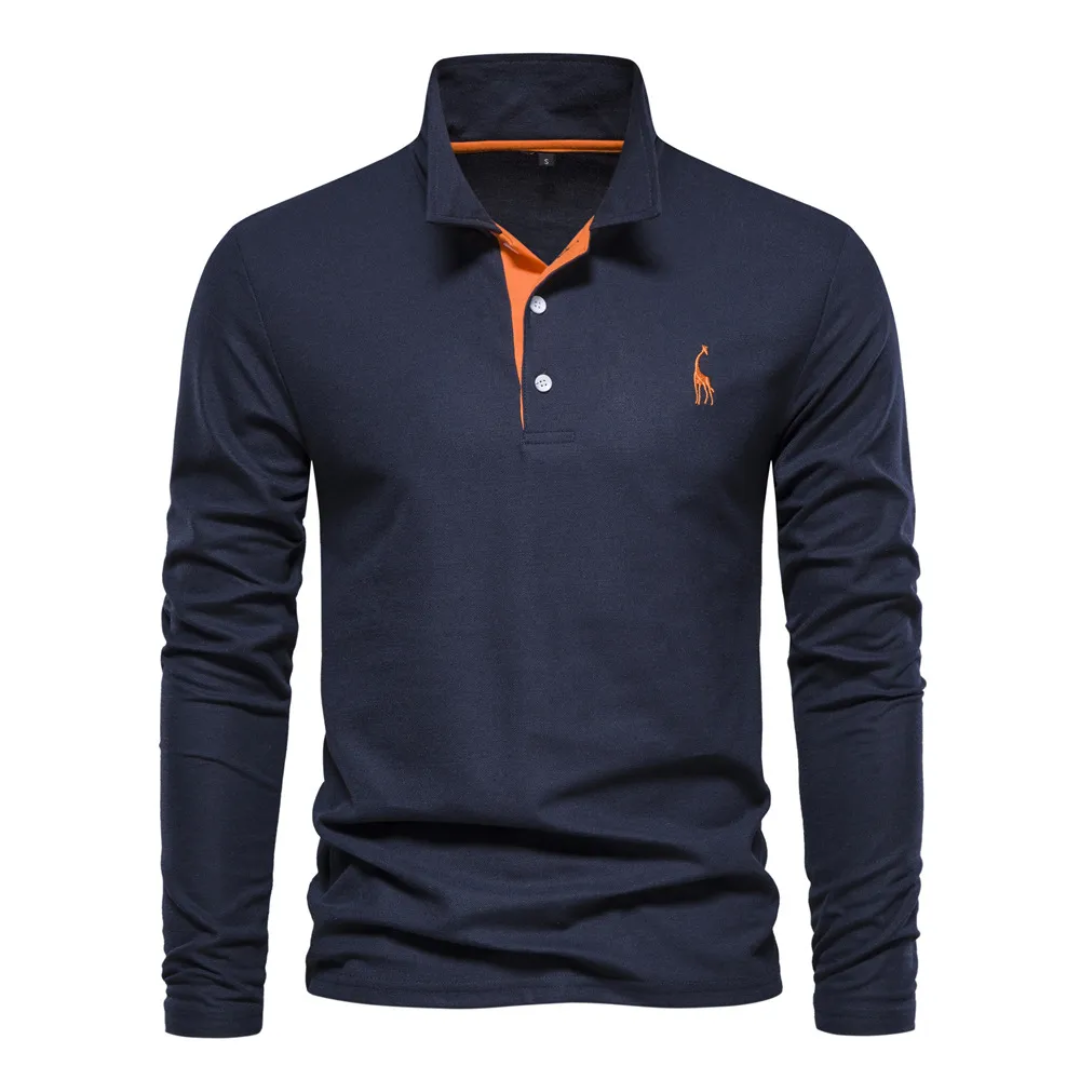 Langärmliges Slim-Fit-Poloshirt für Herren