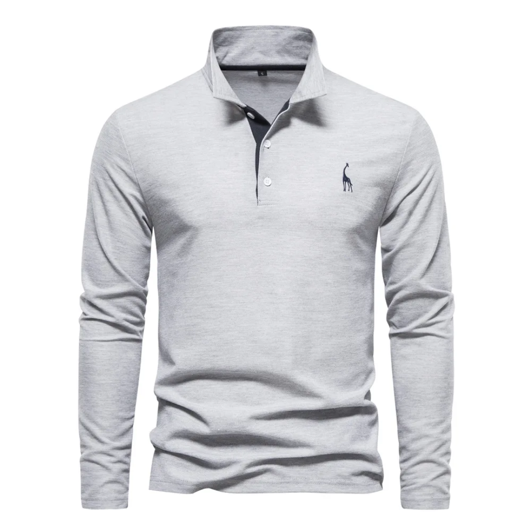 Langärmliges Slim-Fit-Poloshirt für Herren
