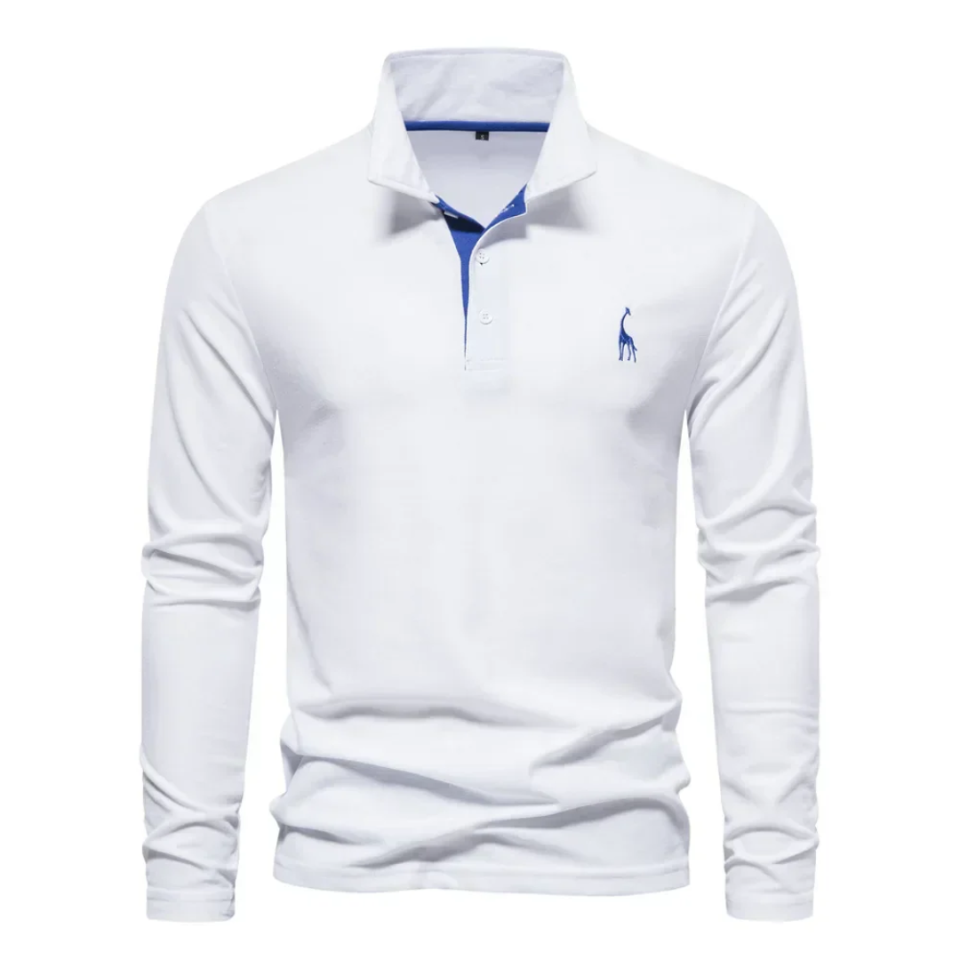 Langärmliges Slim-Fit-Poloshirt für Herren