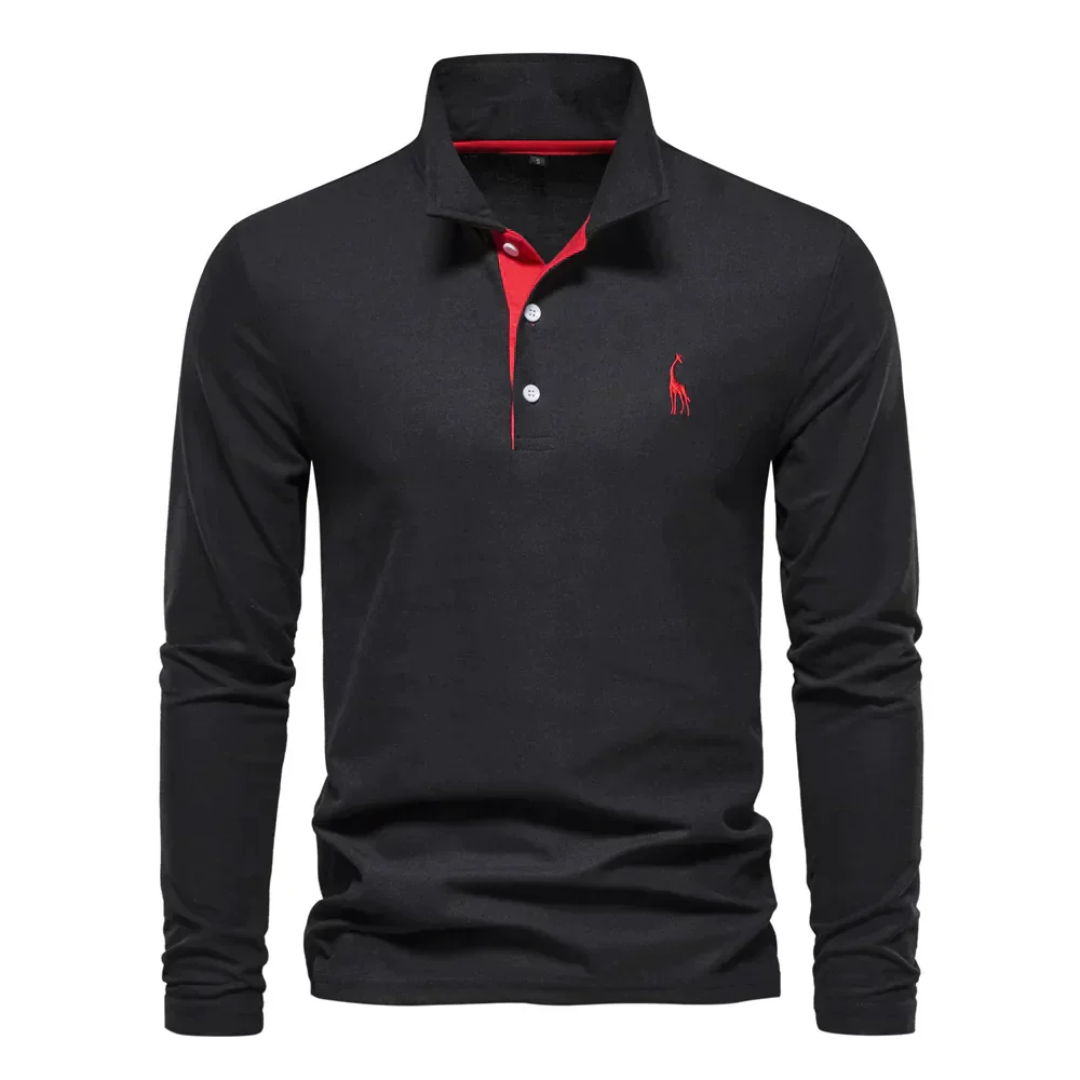 Langärmliges Slim-Fit-Poloshirt für Herren