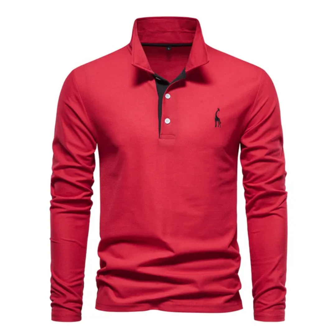 Langärmliges Slim-Fit-Poloshirt für Herren