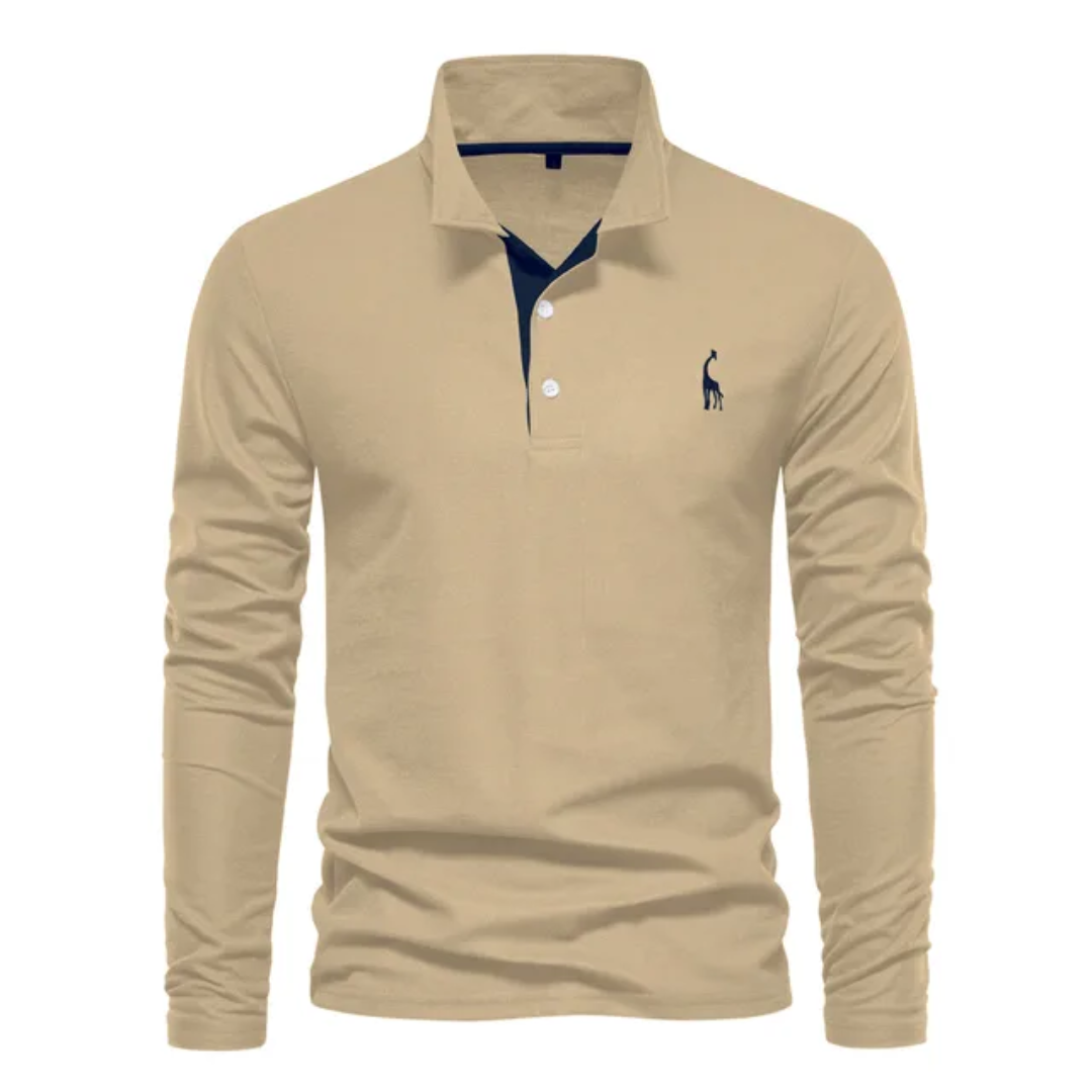 Langärmliges Slim-Fit-Poloshirt für Herren