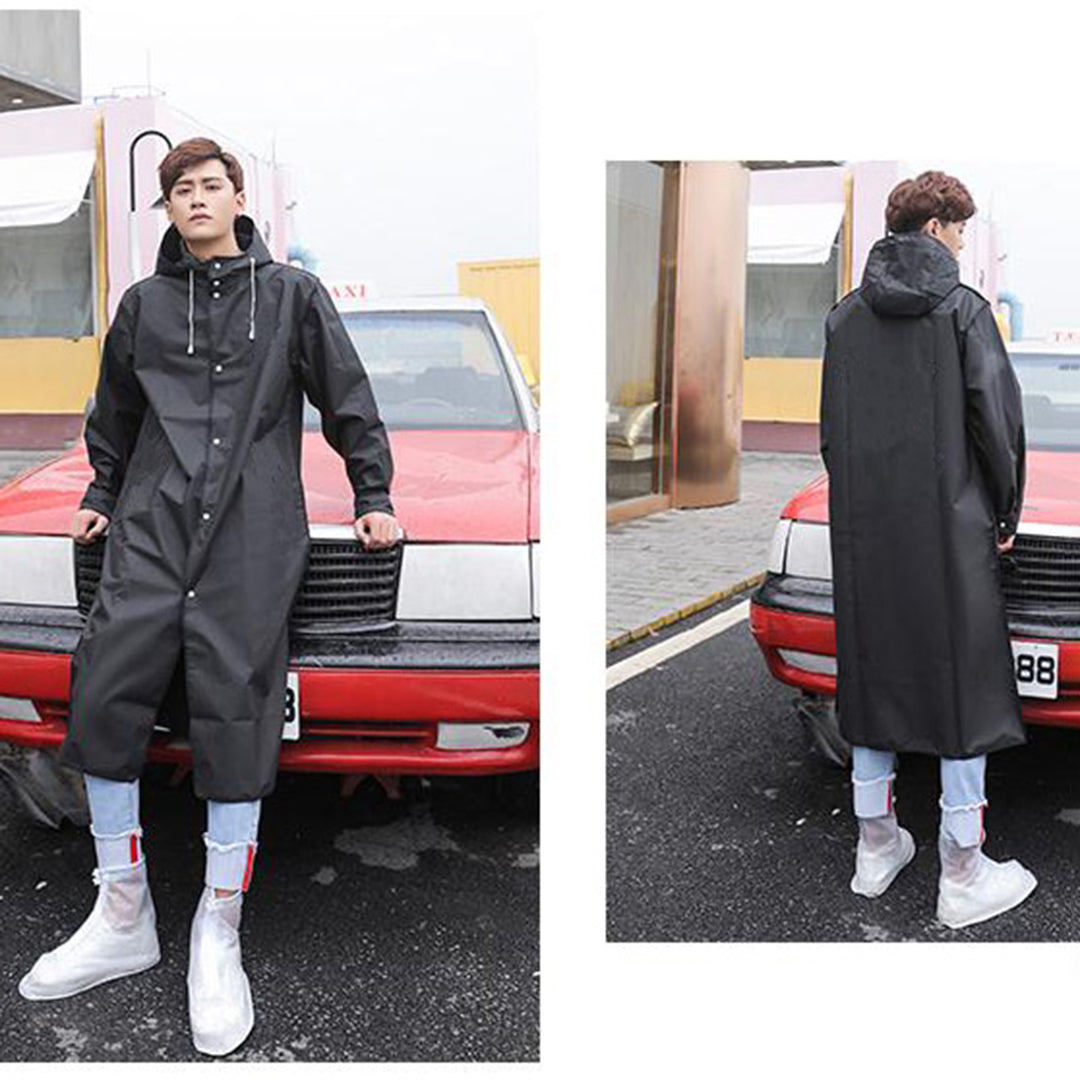 Lange Herrenjacke mit Kapuze