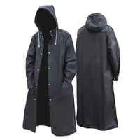 Lange, wasserdichte Herren-Regenjacke mit Kapuze