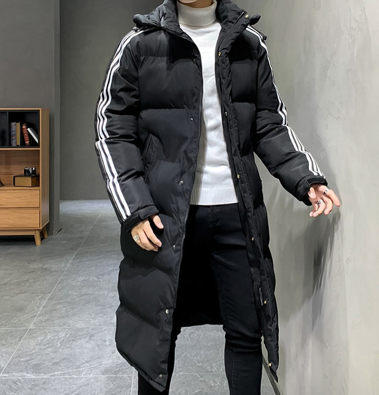 Lange Winterjacke mit Kapuze
