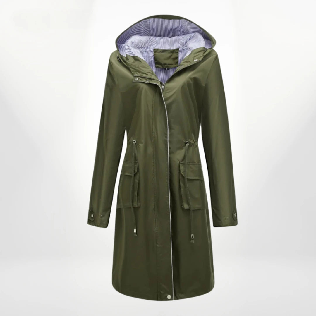 Langer Damen-Anorak mit Kapuze