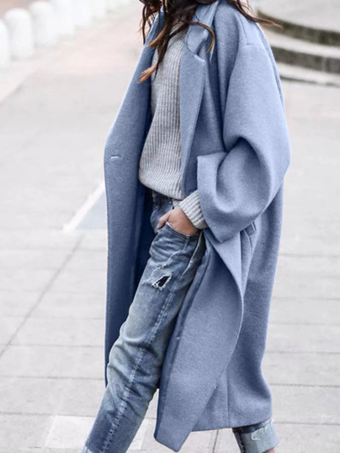 Langer Damen-Oversized-Mantel
