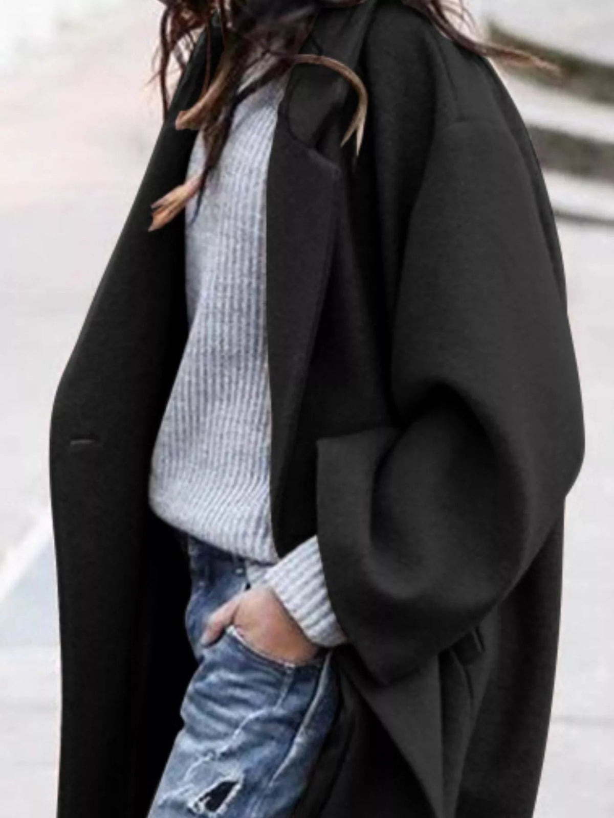 Langer Damen-Oversized-Mantel
