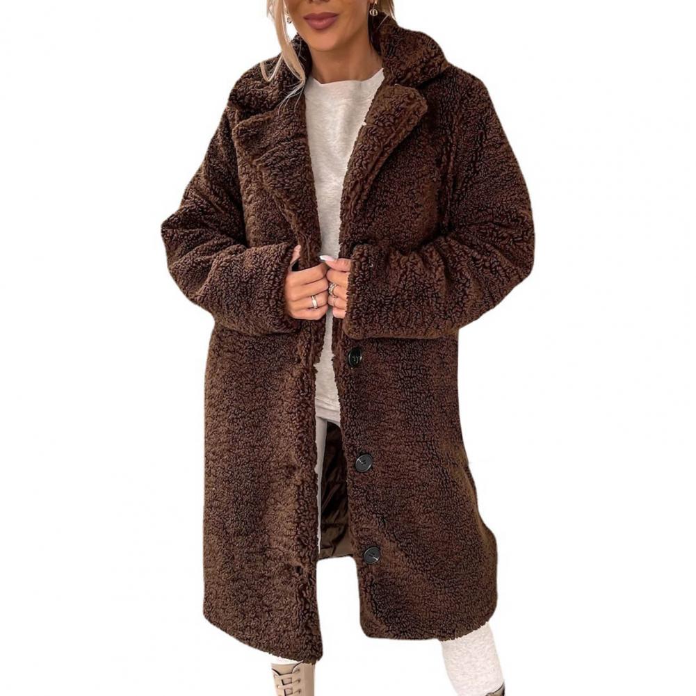 Langer Damen-Teddy-Wintermantel