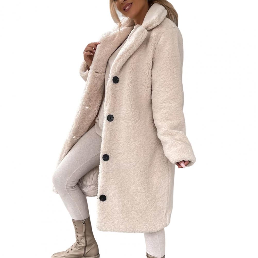 Langer Damen-Teddy-Wintermantel