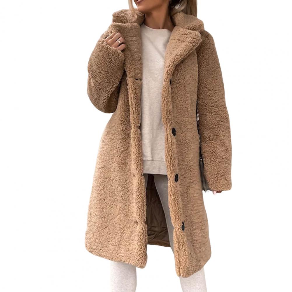 Langer Damen-Teddy-Wintermantel