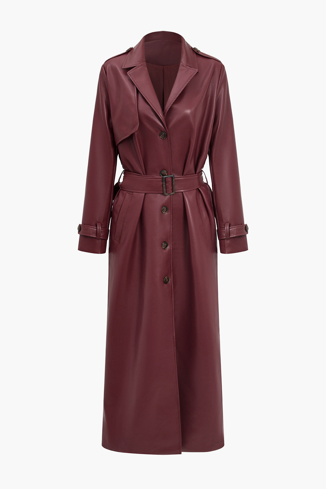 Langer Damen-Trenchcoat mit Gürtel
