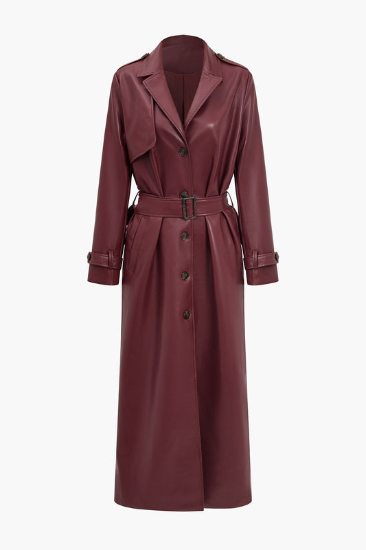 Langer Damen-Trenchcoat mit Gürtel