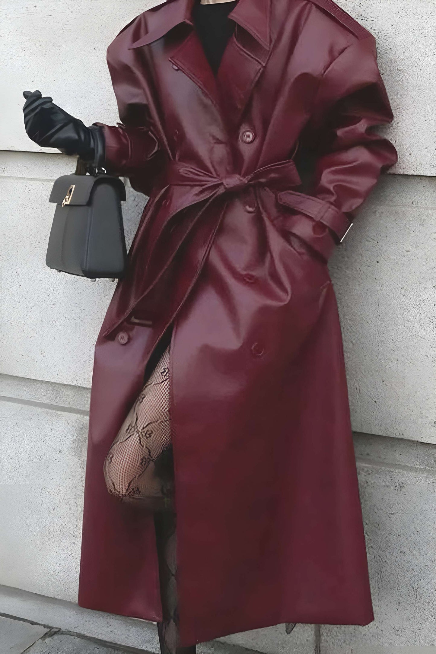 Langer Damen-Trenchcoat mit Gürtel