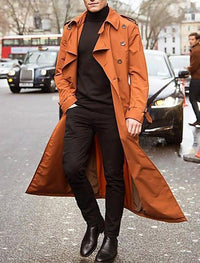 Langer Herren-Trenchcoat – klassisches & elegantes Design