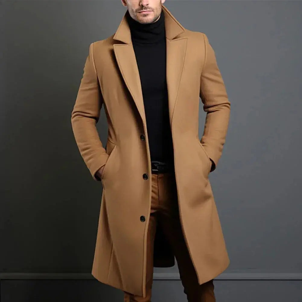Langer Slim-Fit-Mantel für Herren