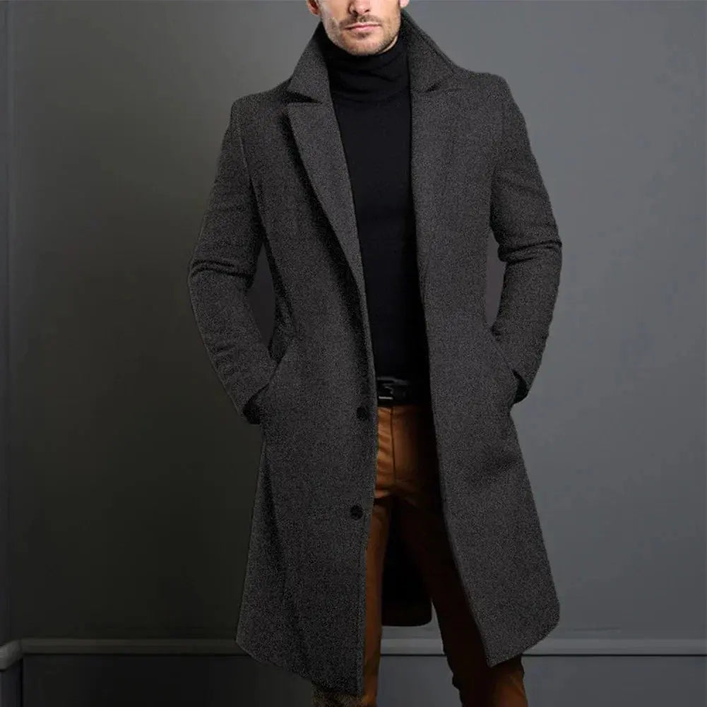 Langer Slim-Fit-Mantel für Herren