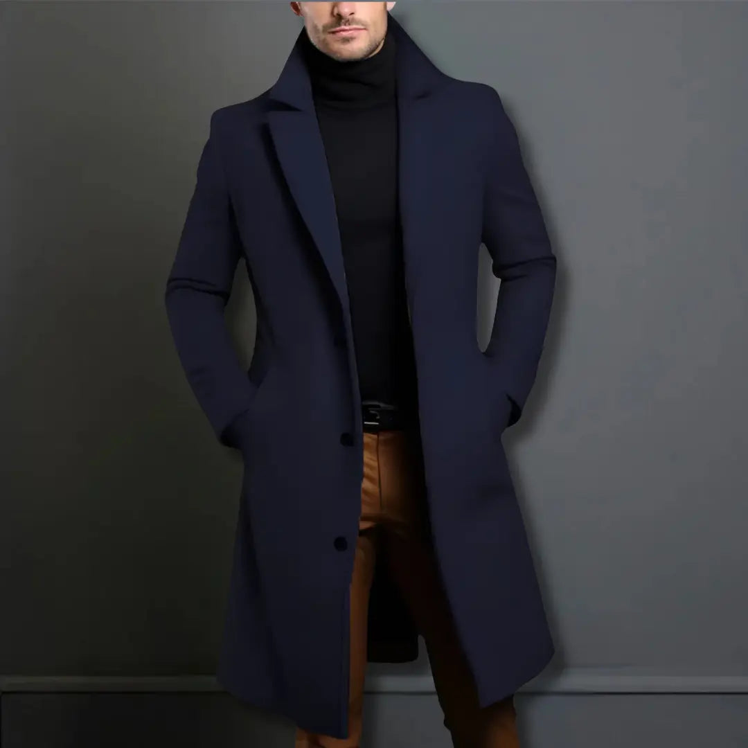 Langer Slim-Fit-Mantel für Herren