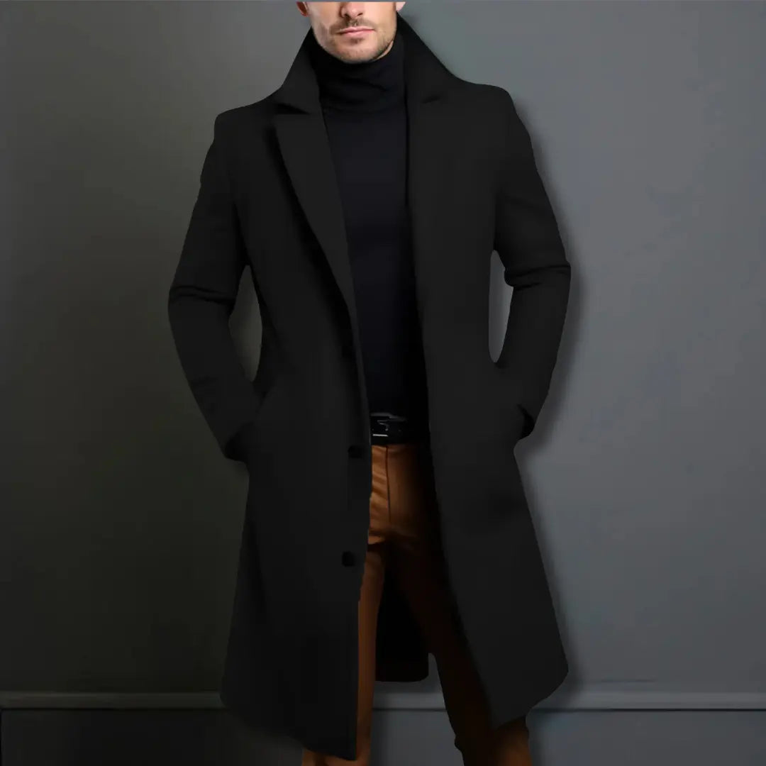 Langer Slim-Fit-Mantel für Herren