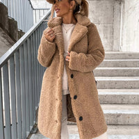 Langer Teddy-Mantel im Oversized-Look für Damen